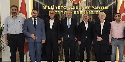 YUNAK HEYETİNDEN MHP KONYA İL BAŞKANI SEDAT GÖNCÜ'YE HAYIRLI OLSUN ZİYARETİ
