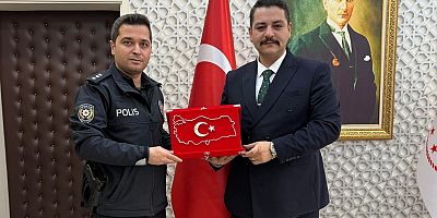 YUNAK İLÇE EMNİYET AMİRİ NUMAN SALATAN’DAN KAYMAKAM TAŞAVLI’YA VEDA ZİYARETİ