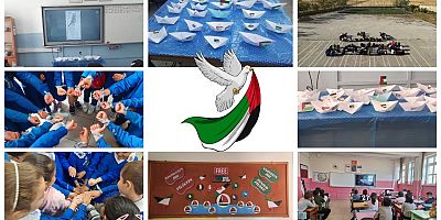 YUNAK’TA OKULLARDAN FİLİSTİN’E DESTEK: EŞZAMANLI FARKINDALIK ETKİNLİKLERİ